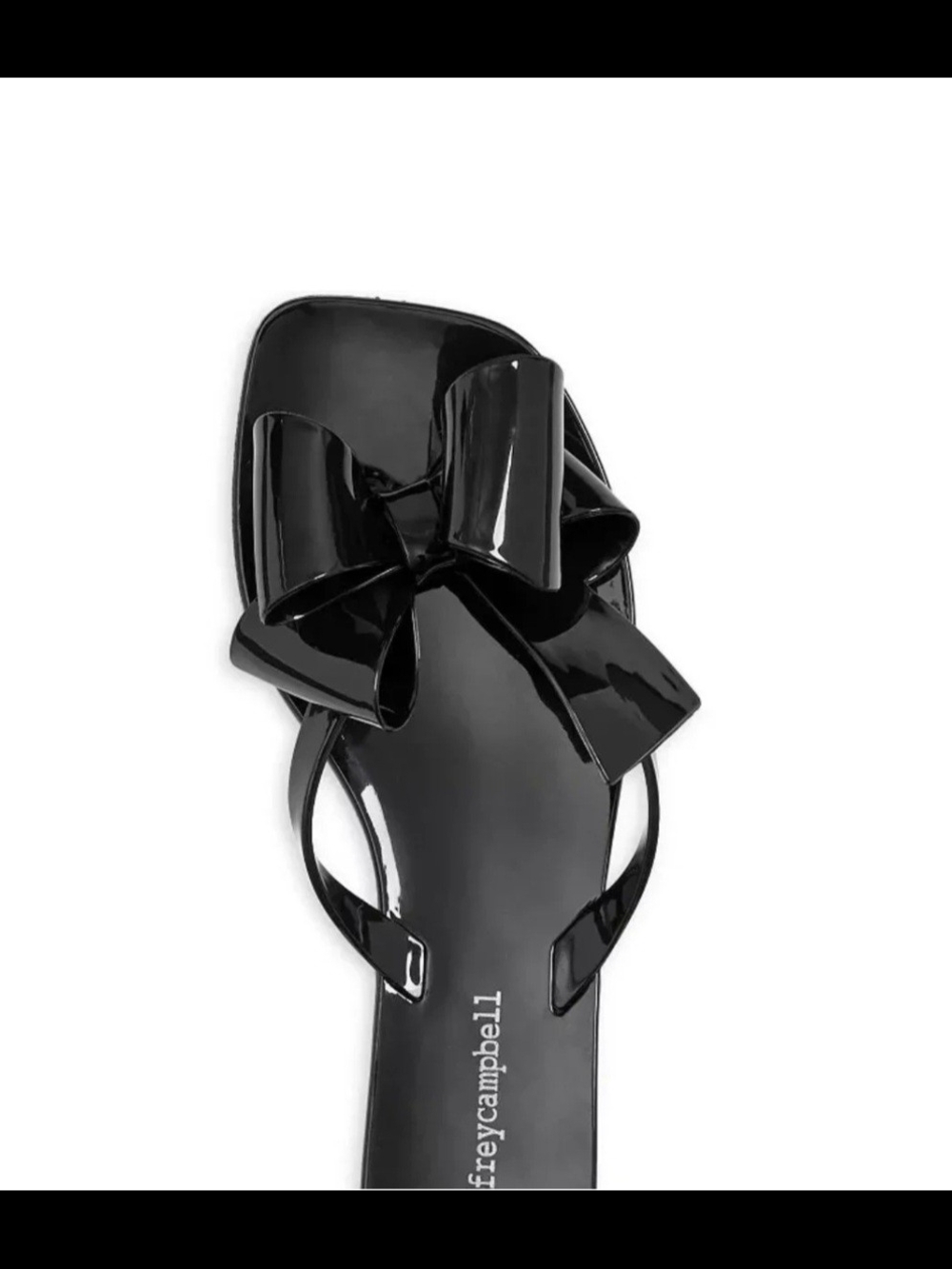 Jeffrey Campbell Black Bow Patent Slide Sandals - Picture 2 of 7